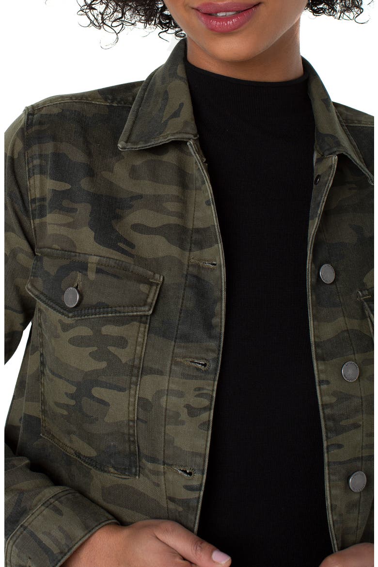 x Living in Yellow Denim Jacket, Alternate, color, DK MOSS CAMO