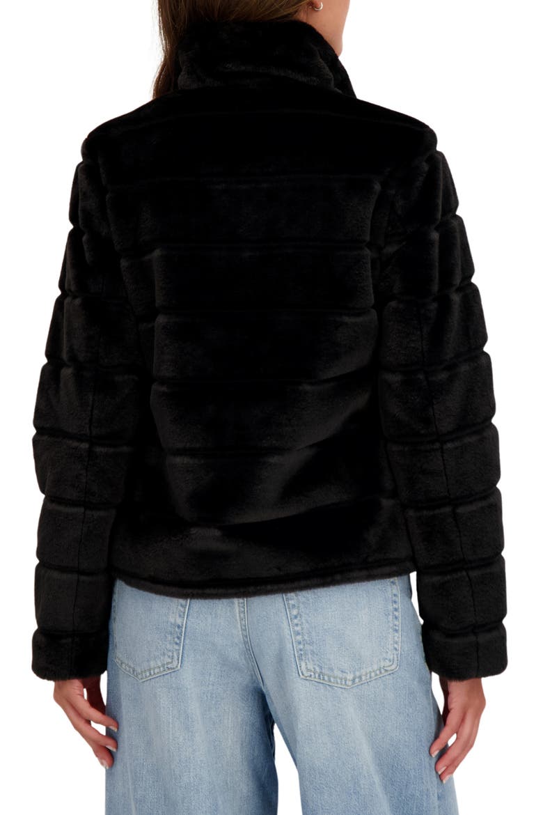 Faux Fur Short Jacket, Alternate, color, BLACK