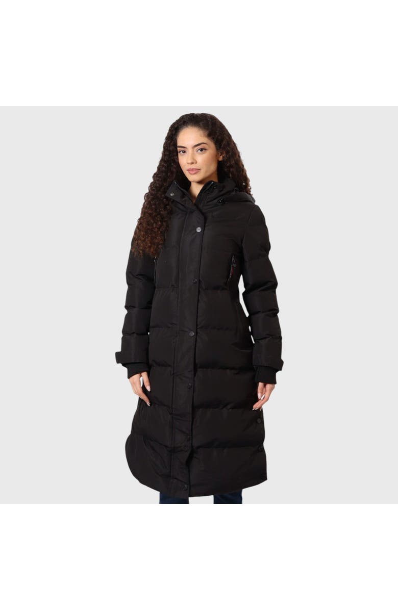 CANADA WEATHER GEAR Quilted Maxi Long Jacket, Main, color, Black