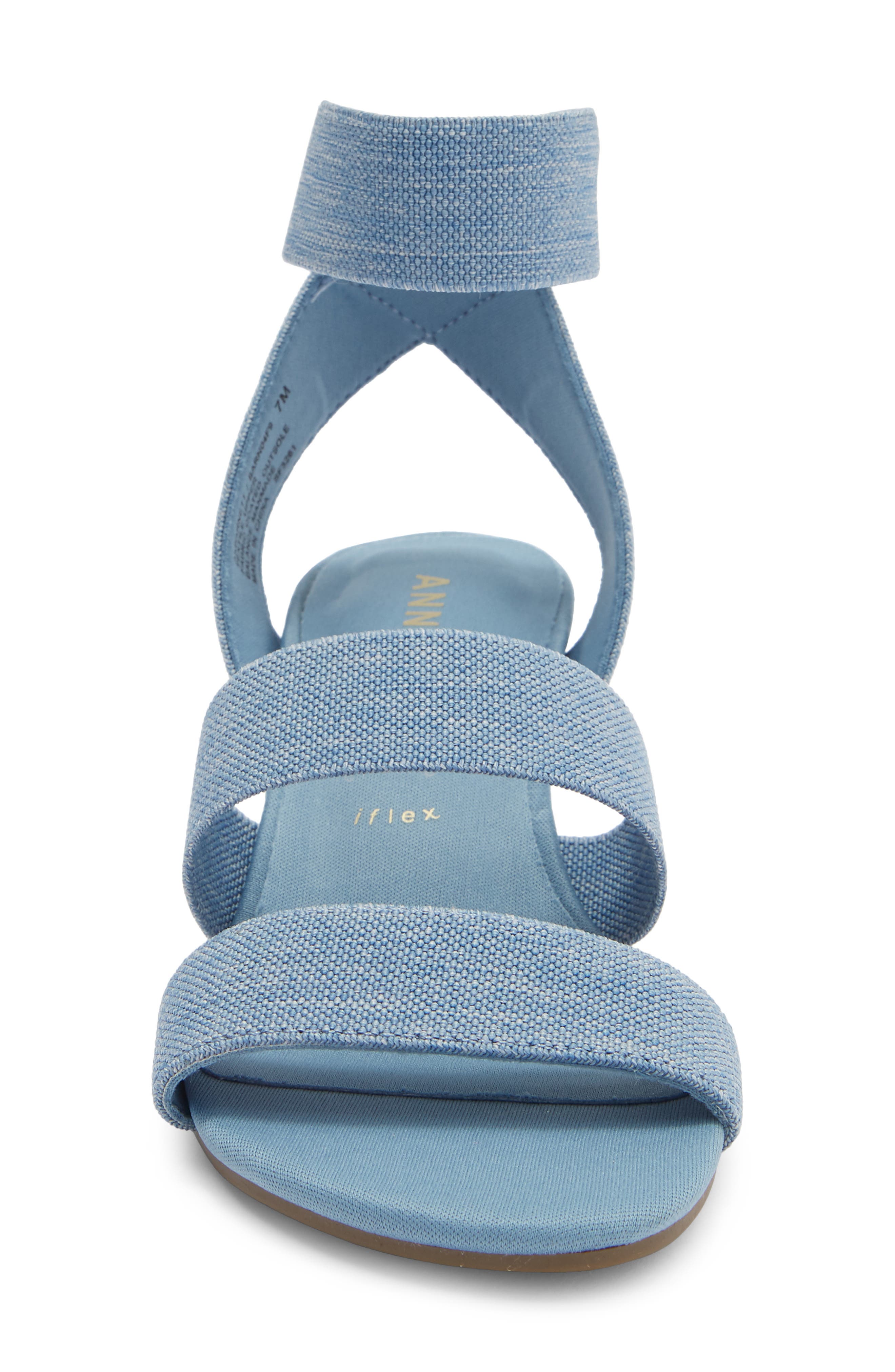 Barnett Wedge Ankle Strap Sandal, Alternate, color, BLUE