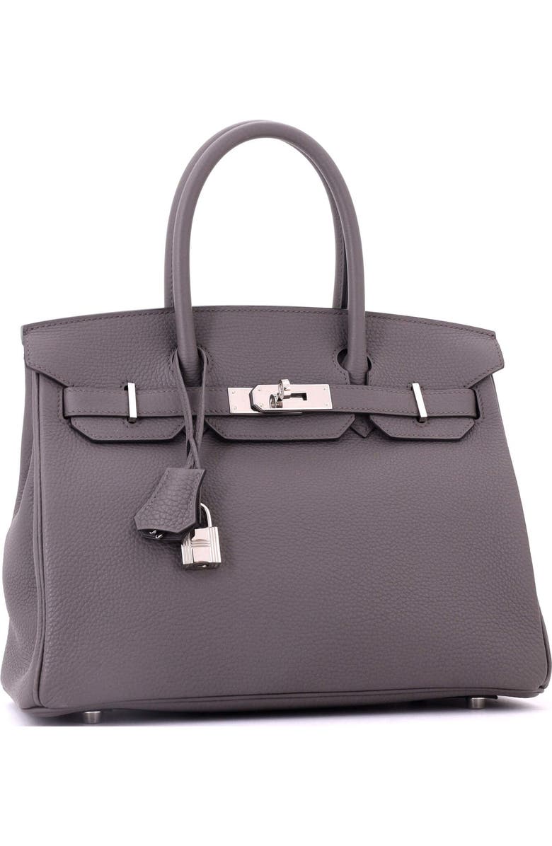 Pre-Owned Hermes Birkin Handbag Grey Togo with Palladium Hardware 30, Alternate, color, Etain