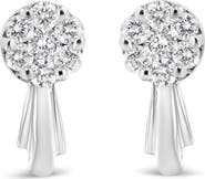 Haus of Brilliance 14K Gold 3/4 Cttw Diamond Floral Cluster Drop and Dangle Stud Earrings