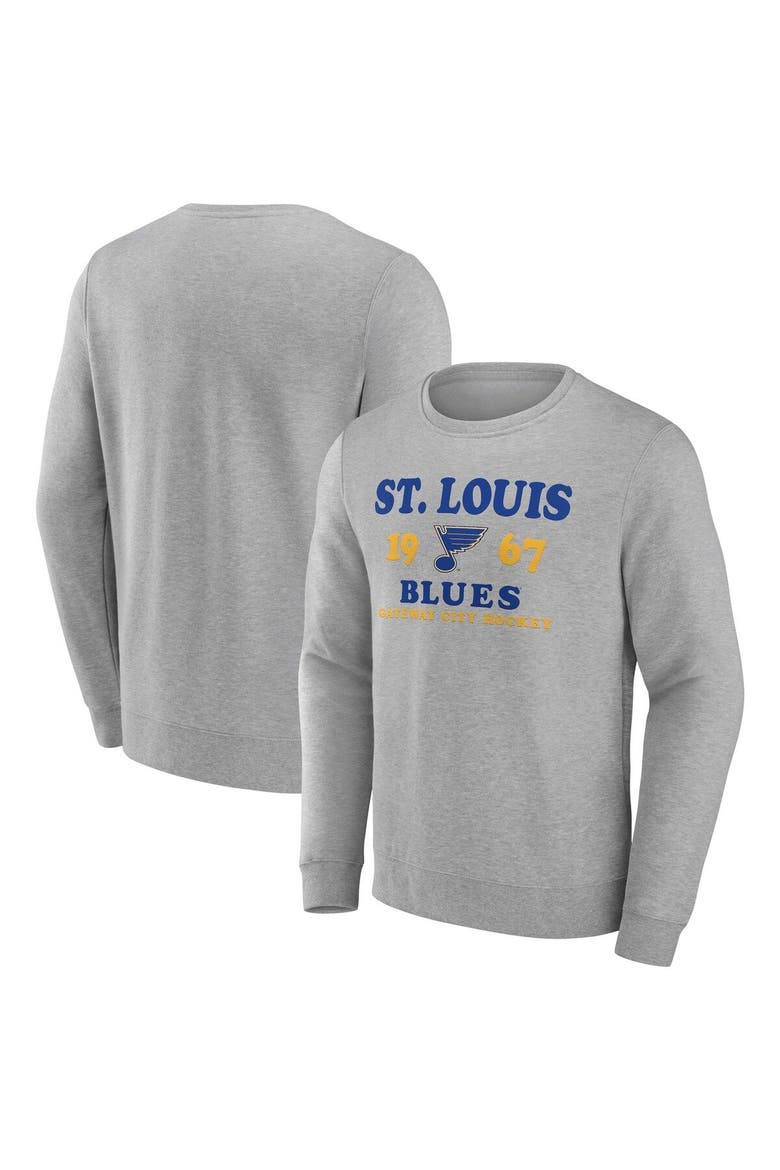 Men's Fanatics Branded Heather Charcoal St. Louis Blues Fierce Competitor Pullover Sweatshirt, Alternate, color, Charcoal