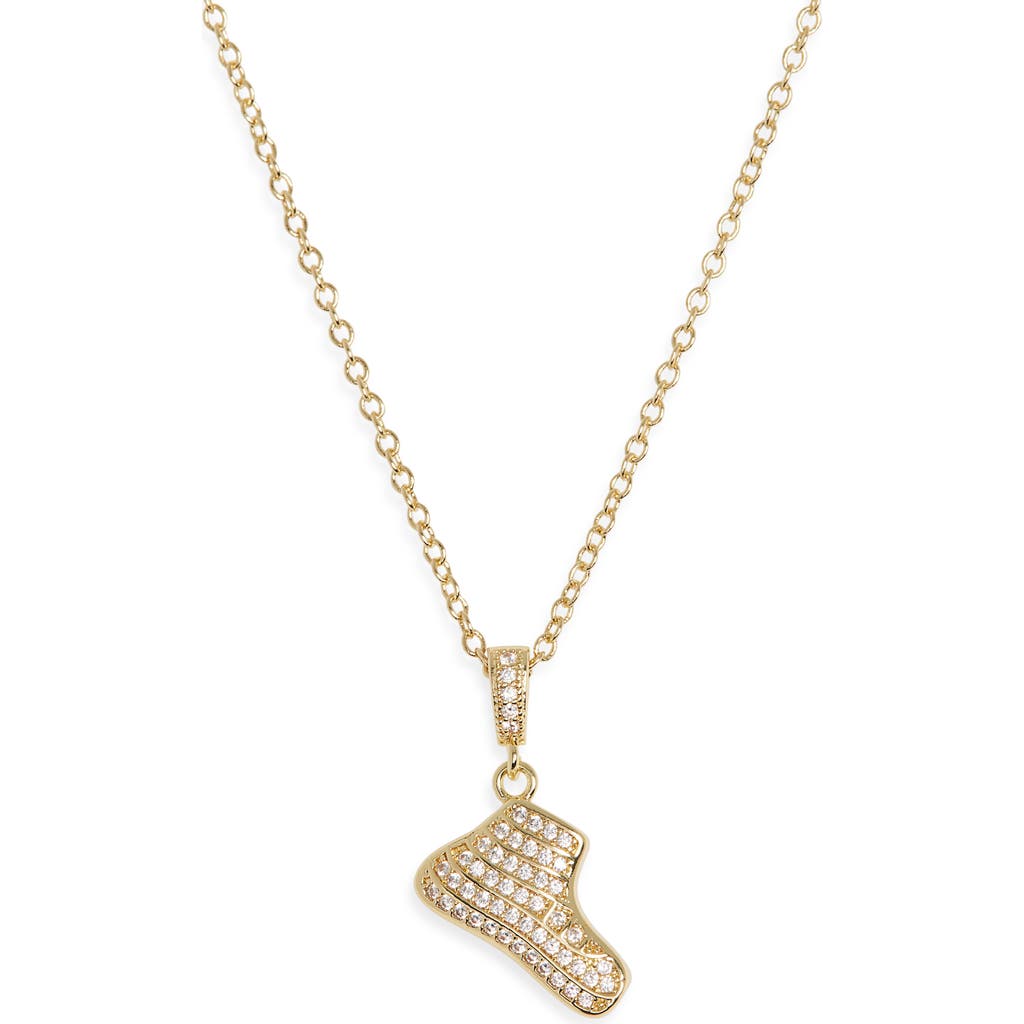 Leith Pavé Cz Sneaker Pendant Necklace In Gold