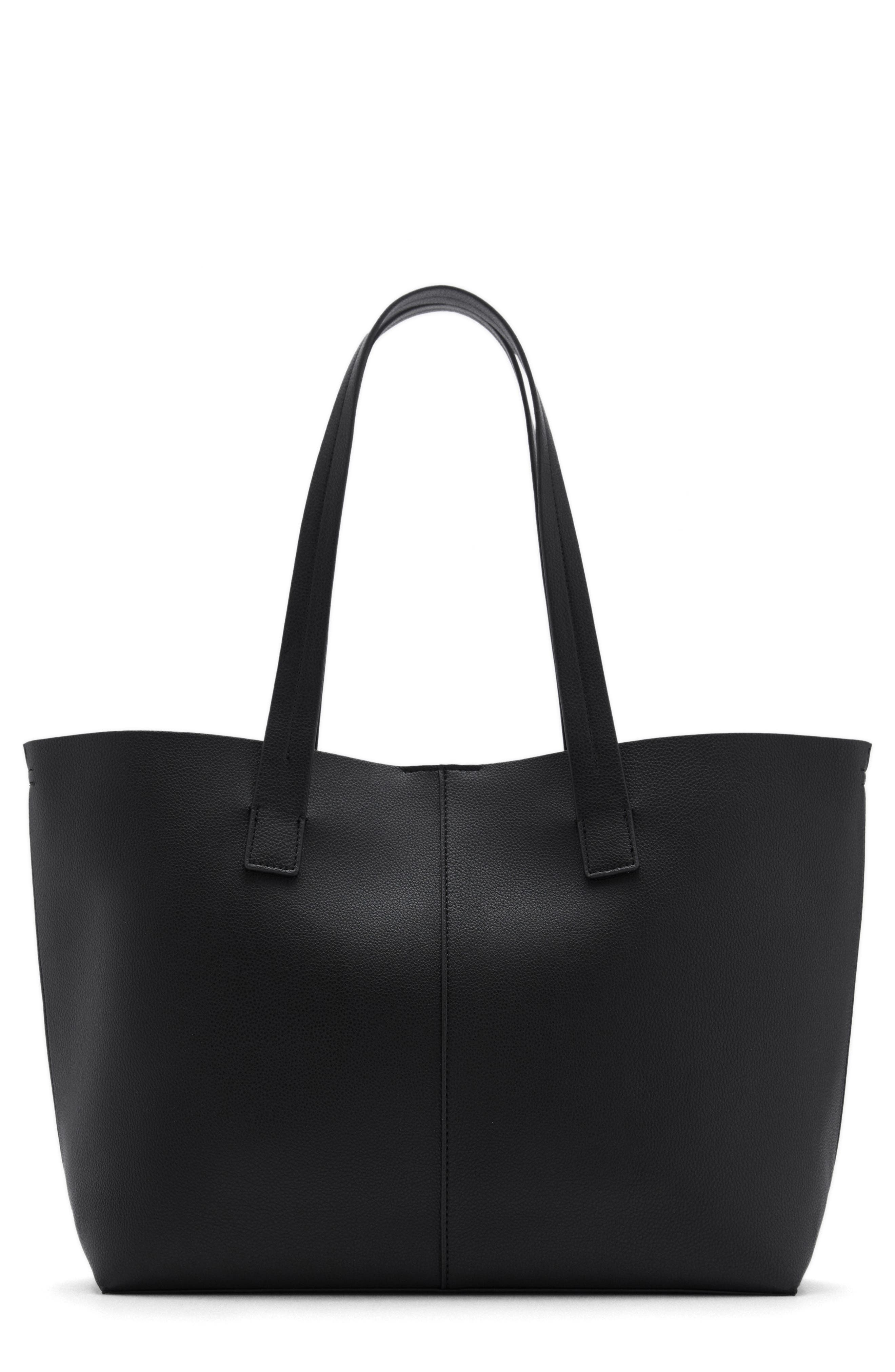 MANGO Pebbled Faux Leather Shopper Bag, Main, color, 