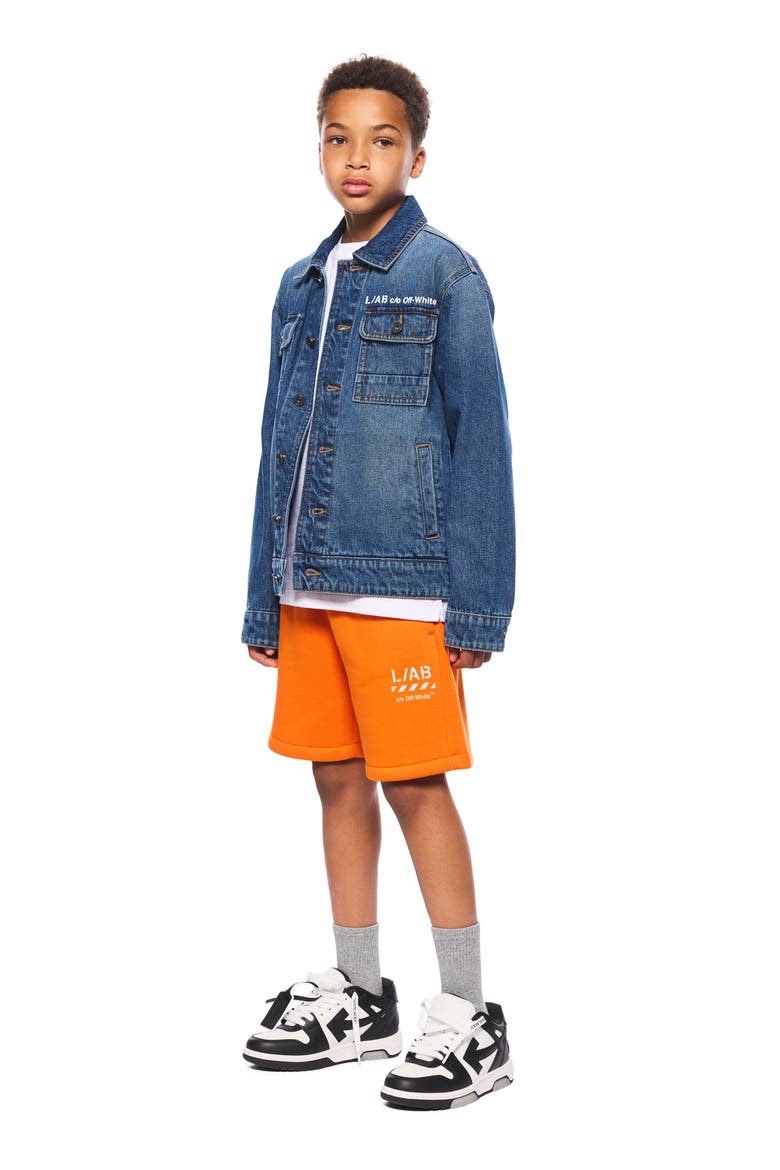 Kids' Diag Denim Jacket, Alternate, color, STEEL INDIGO