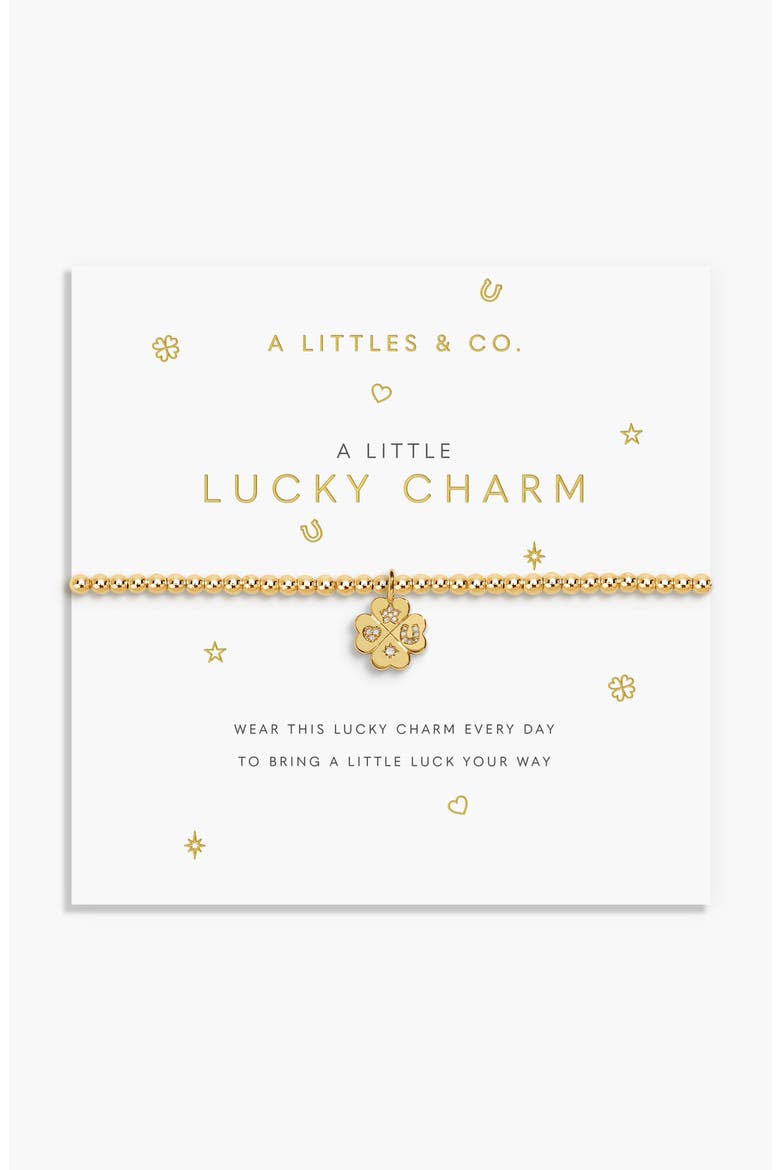 A Little 'Lucky Charm' Bracelet In Gold-Tone Plating, Main, color, Metallic Gold