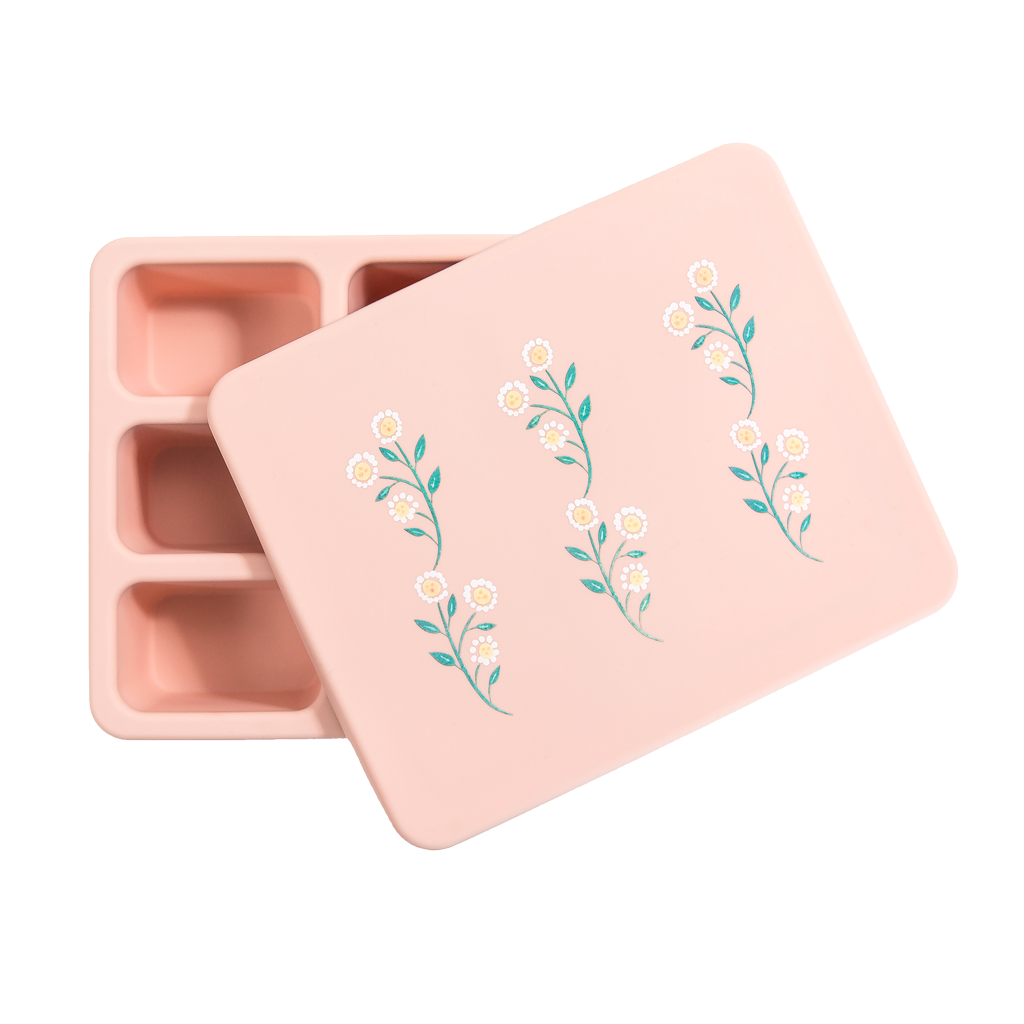 Austin Baby Co Silicone Bento Box in Wildflower Ripe Peach  product