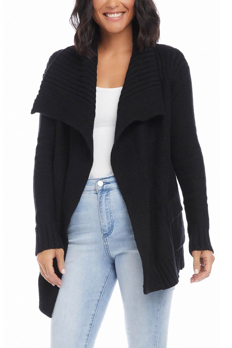 Shawl Collar Open Cardigan, Main, color, BLACK