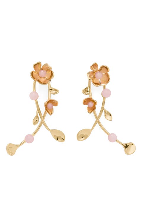 gilded garden statement drop earrings