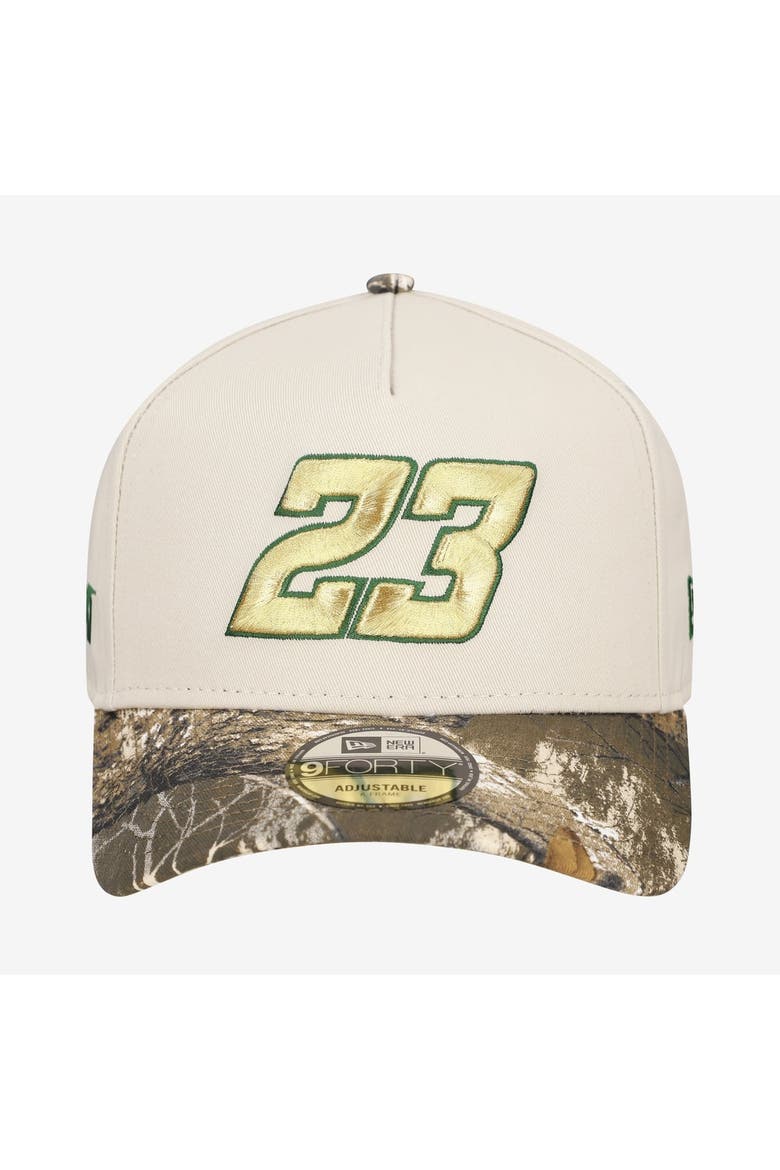 Men's New Era  Cream Bubba Wallace Realtree A-Frame 9FORTY Adjustable Hat, Alternate, color, Cream