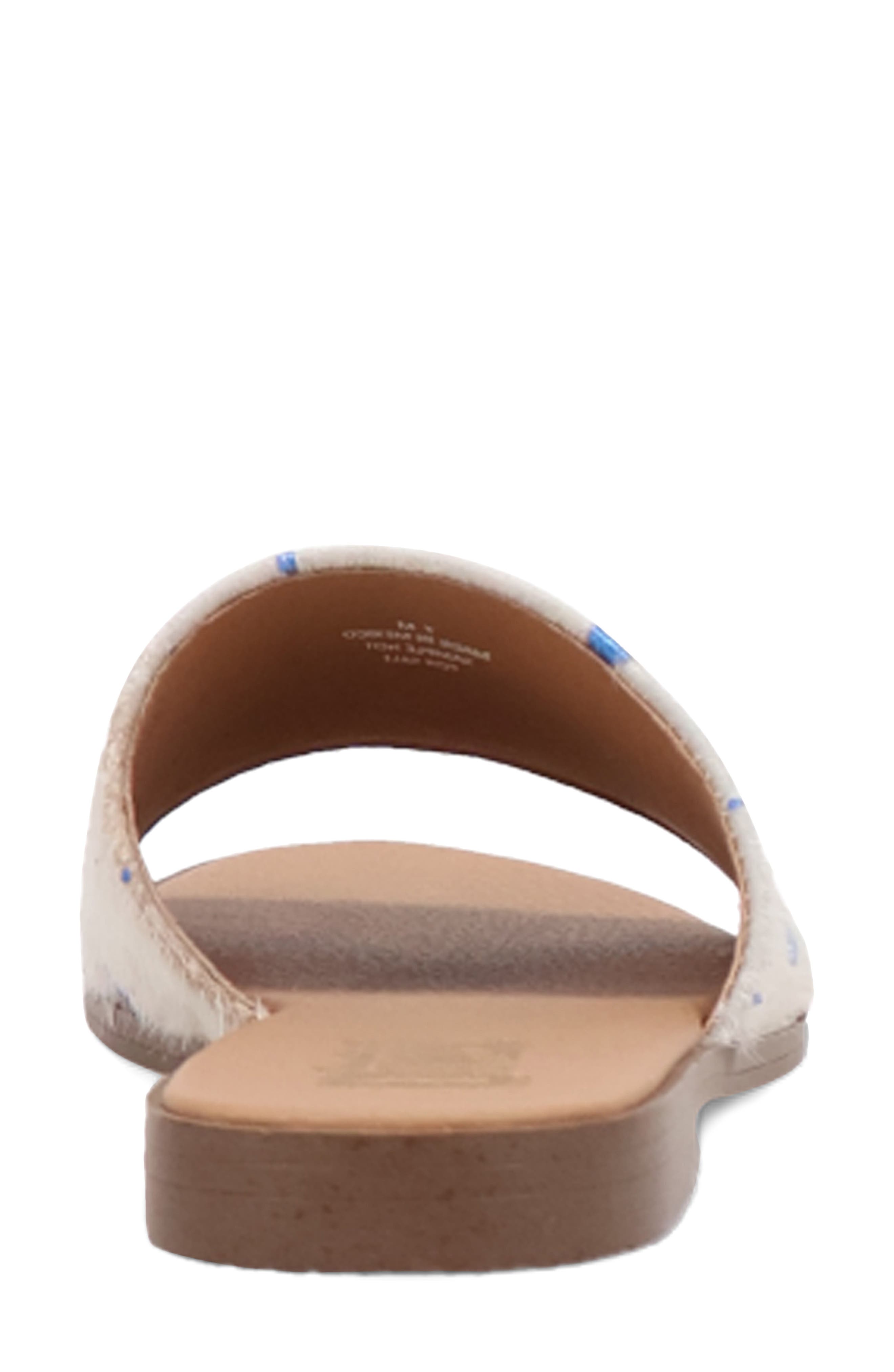 Moo Moo Genuine Calf Hair Slide Sandal, Alternate, color, BLUE