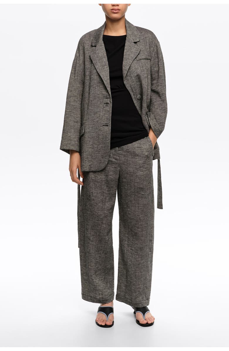 Bimba y Lola Linen Tailored Jacket, Main, color, Grey