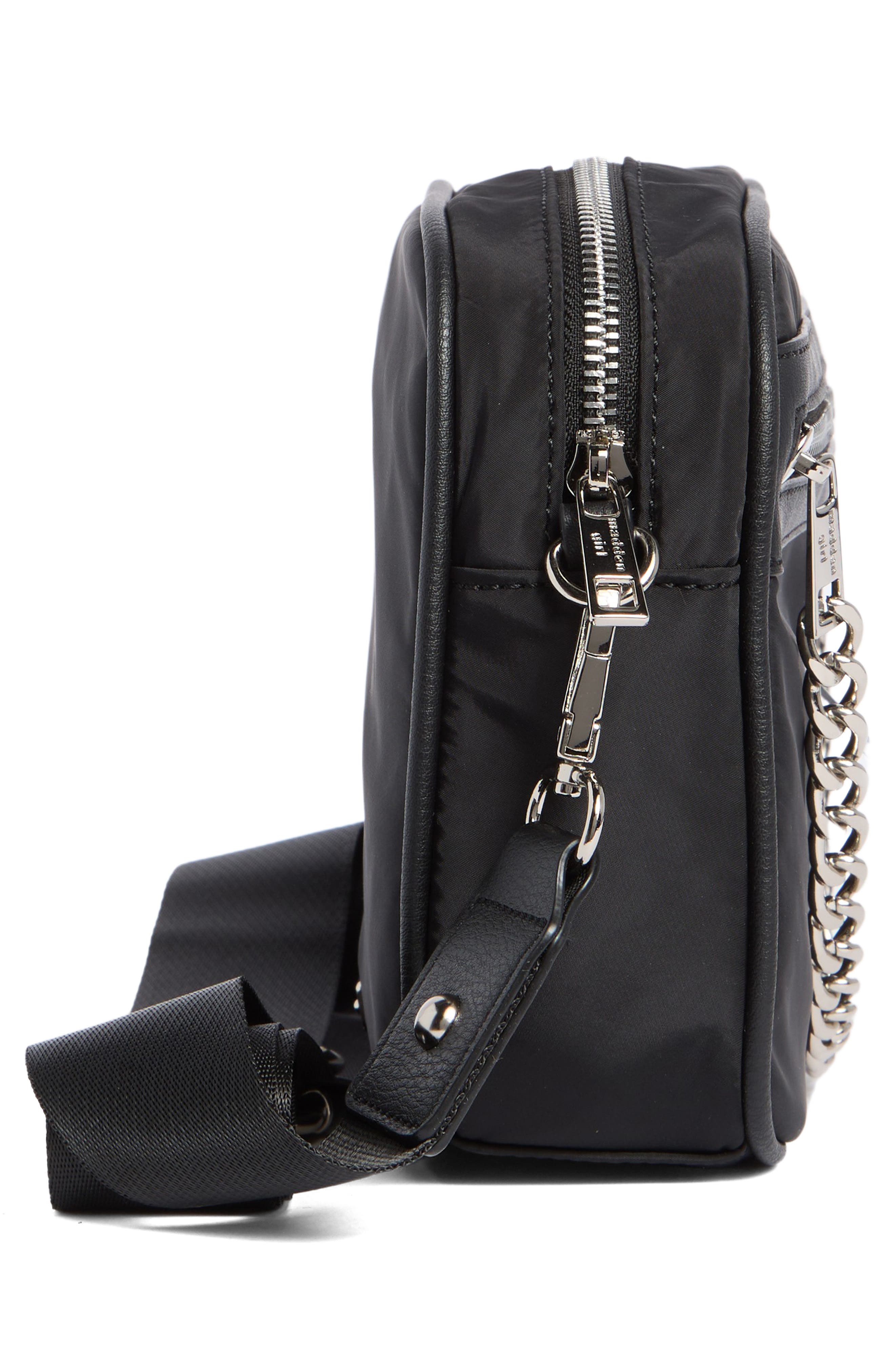 Madden Girl Woven Camera Crossbody Bag, Alternate, color, Black