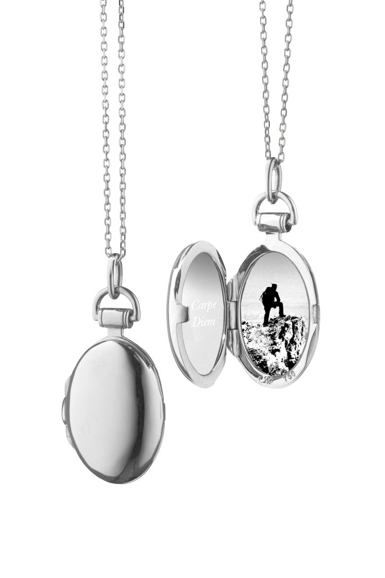 Petite Anna Locket Necklace, Alternate, color, SILVER