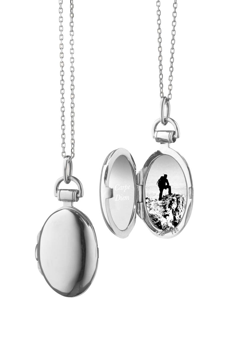 Monica Rich Kosann Petite Anna Locket Necklace, Alternate, color, Silver