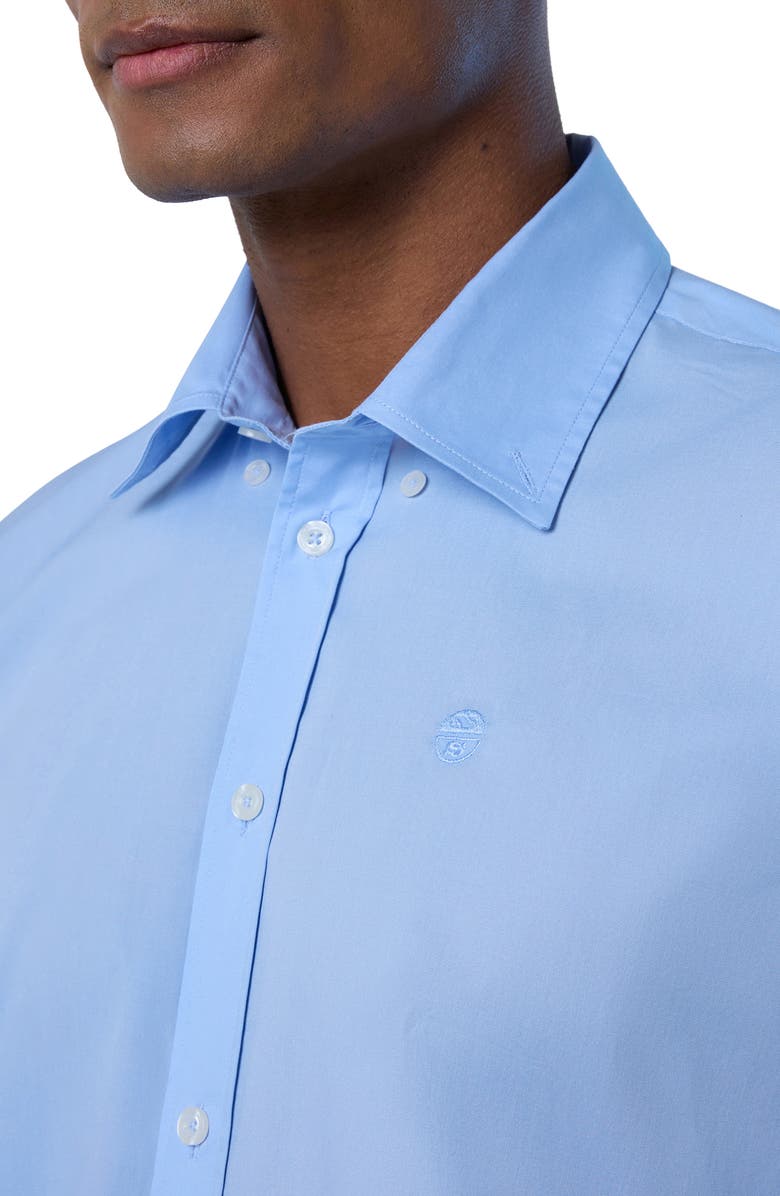 NORTH SAILS Logo Embroidered Stretch Cotton Button-Down Shirt, Alternate, color,