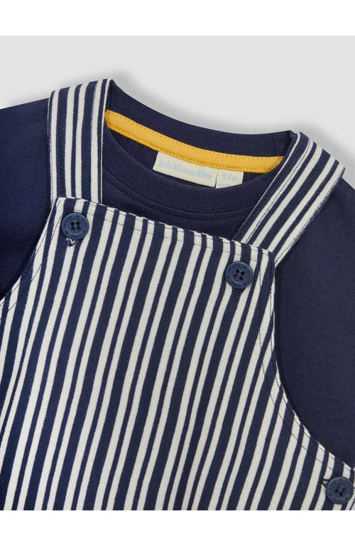 JOJO MAMAN BÉBÉ JOJO MAMAN BEBE COTTON T-SHIRT & STRIPE OVERALLS SET