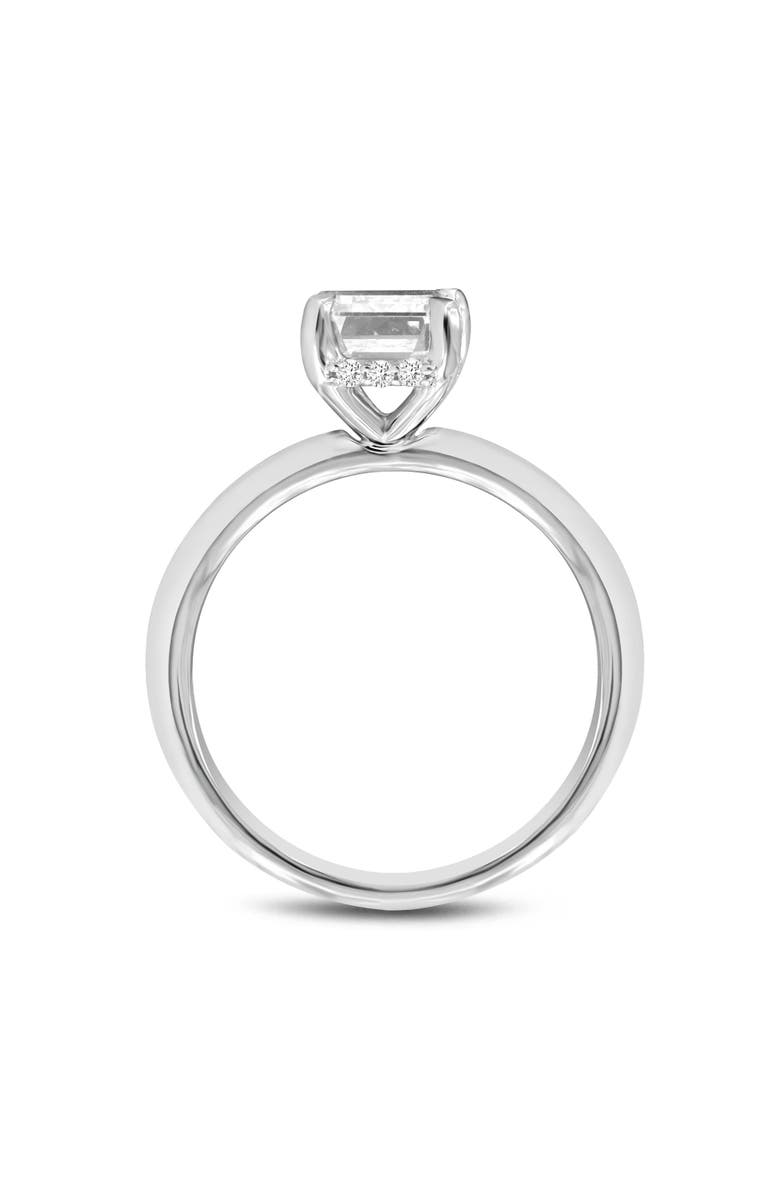 LuvMyJewelry Empress 14K White Gold Emerald Cut Lab Grown Diamond Hidden Halo Engagement Ring - 1.6 ctw, Alternate, color, 14K White Gold