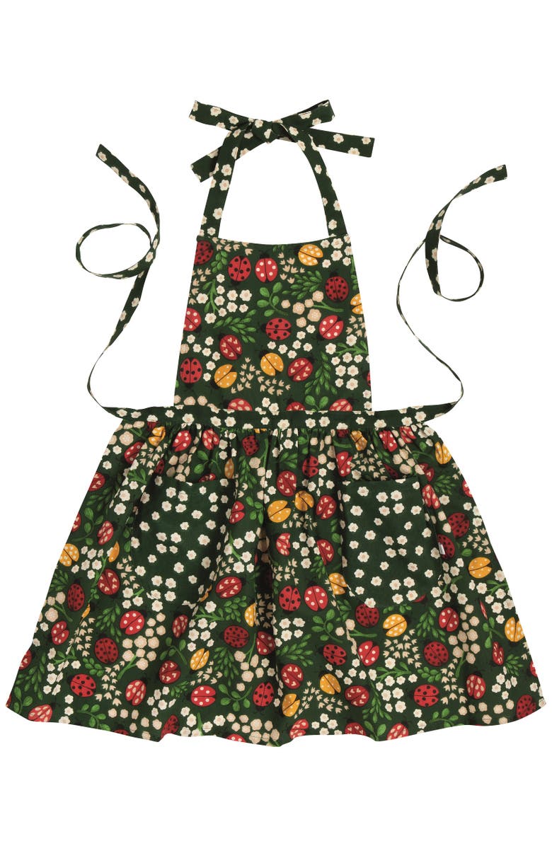 Danica Brands Ladybugs Apron Set, Alternate, color, Green