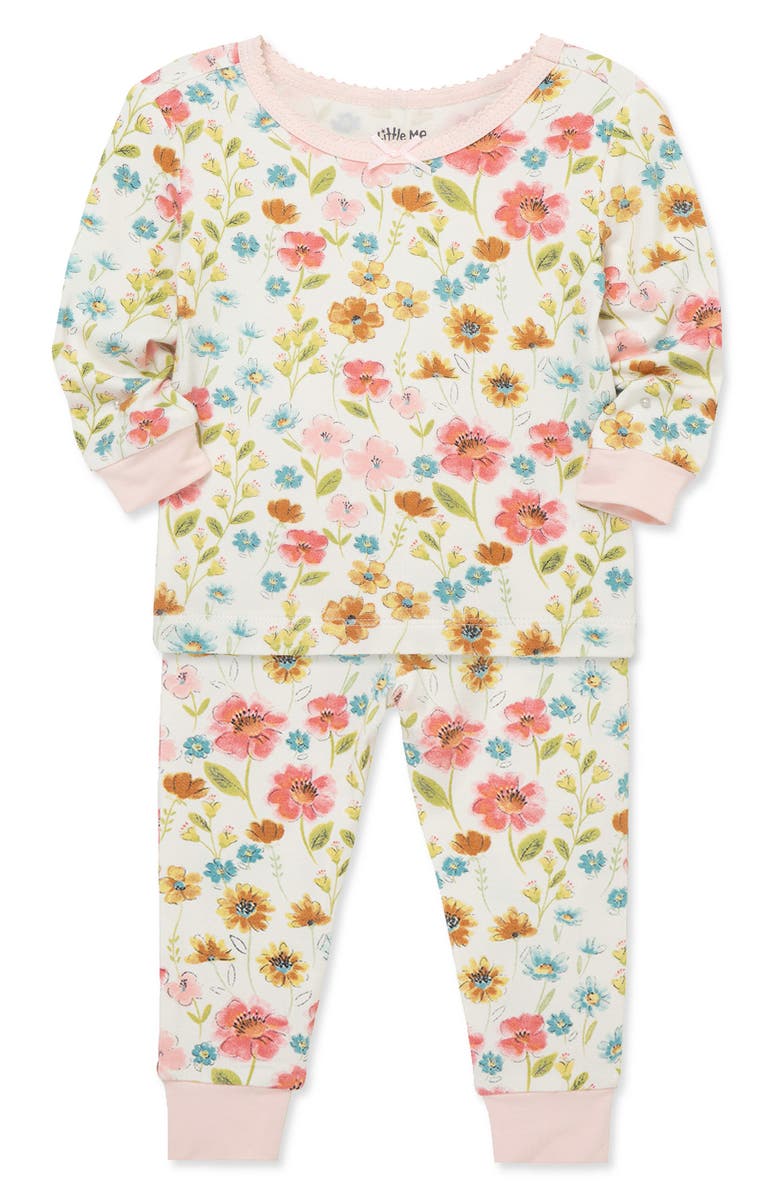 Little Me Floral 2-Pack Stretch Viscose Pajama Set, Alternate, color, Pink