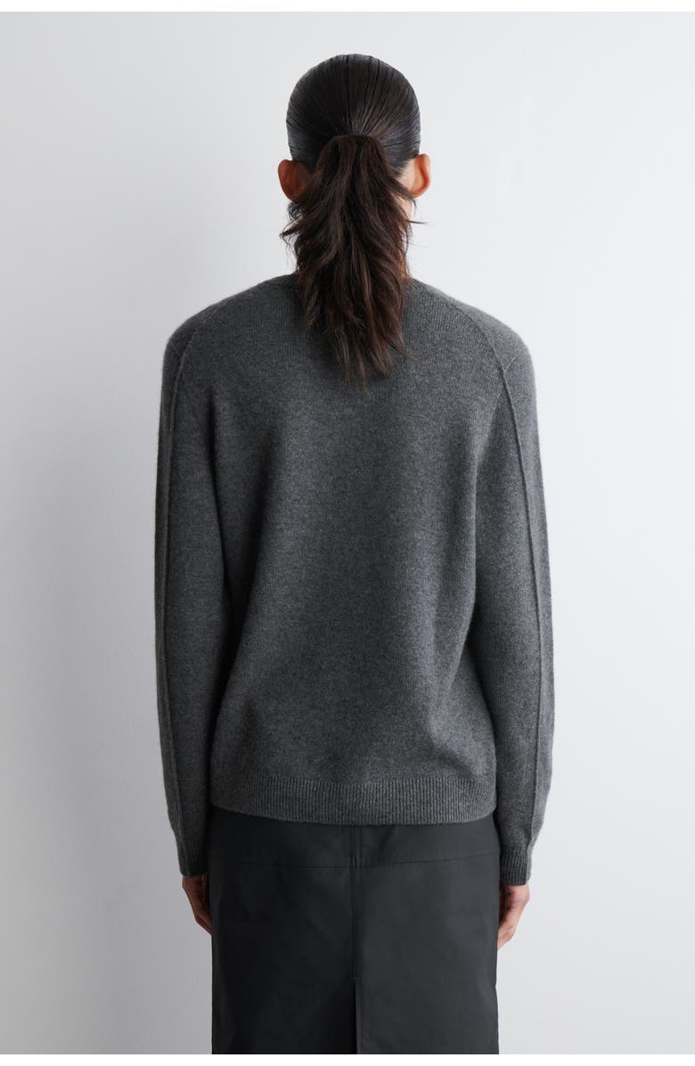 COS Cashmere Crew-Neck Sweater, Alternate, color, Dark-Gray Mélange