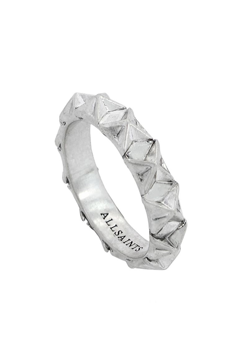 Men's Square Stud Ring, Alternate, color, WARM SILVER