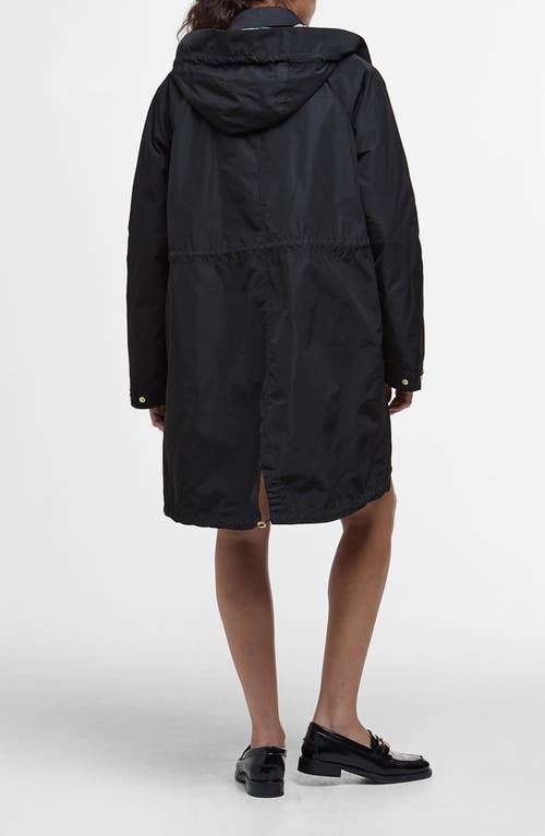 Barbour Funnel Neck Drawstring Long-sleeved Jacket In Black