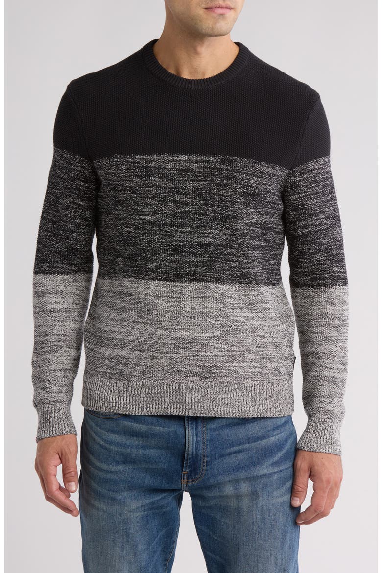 Space Dye Crewneck Sweater, Main, color, BLACK