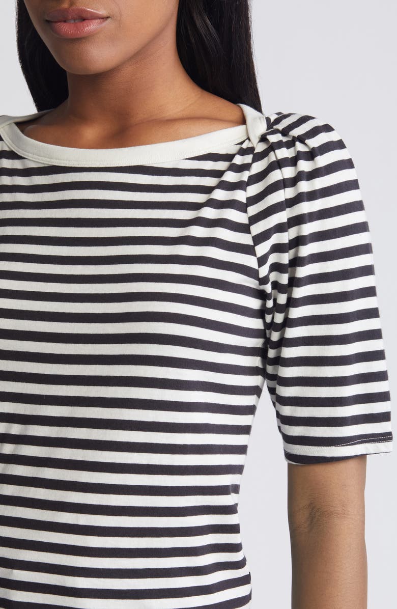 Nation LTD Deana Stripe Envelope Neck Organic Cotton T-Shirt, Alternate, color, 