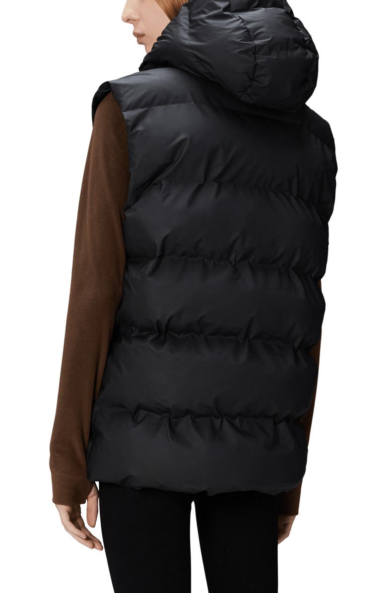 Rains Alta Hooded Waterproof Puffer Vest, Alternate, color,