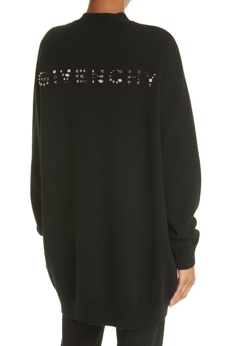 Givenchy Spike Logo Wool & Cashmere Cardigan, Alternate, color,