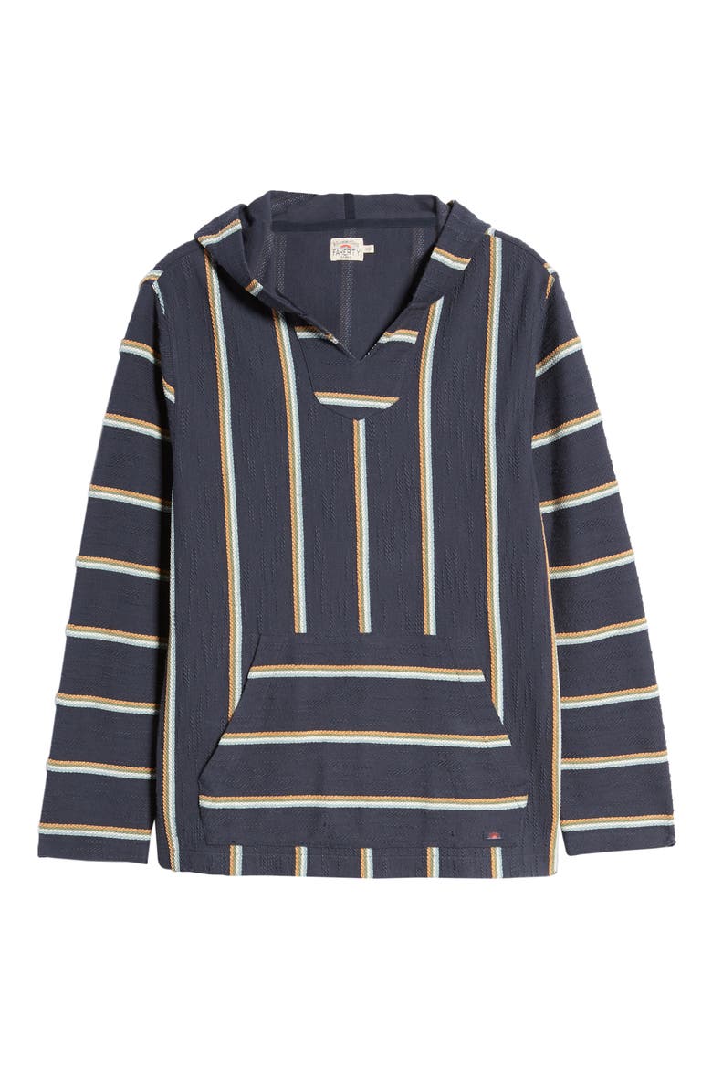 Stripe Baja Poncho, Alternate, color, NAVY BIARITZ