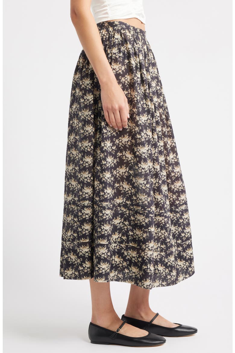 Marcie Floral Print Organic Cotton Skirt, Alternate, color, NIOR ROSIER FLORAL