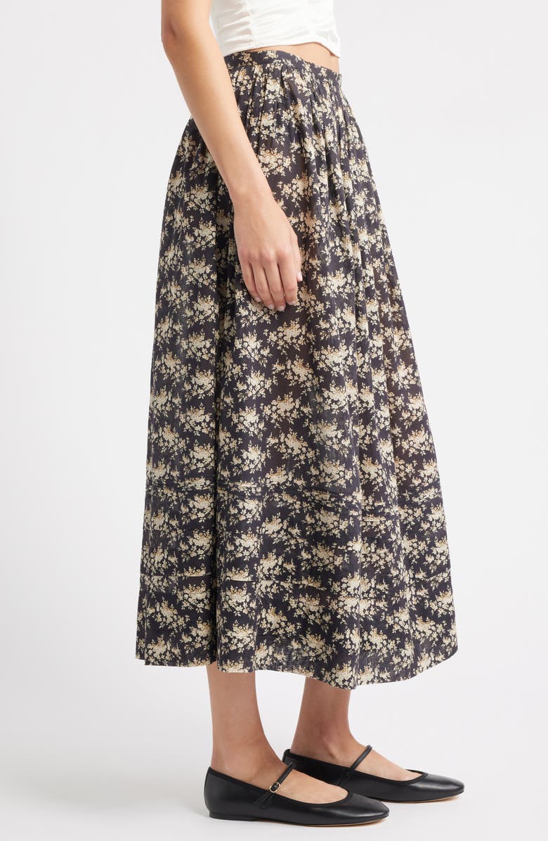 DÔEN Marcie Floral Print Organic Cotton Skirt, Alternate, color, Nior Rosier Floral