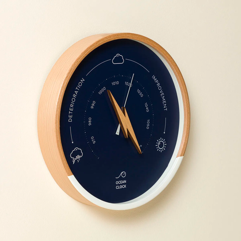 Weather Changing Barometer Clock by Ocean Clock