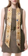 Burberry Check Charm Print Silk Skinny Scarf