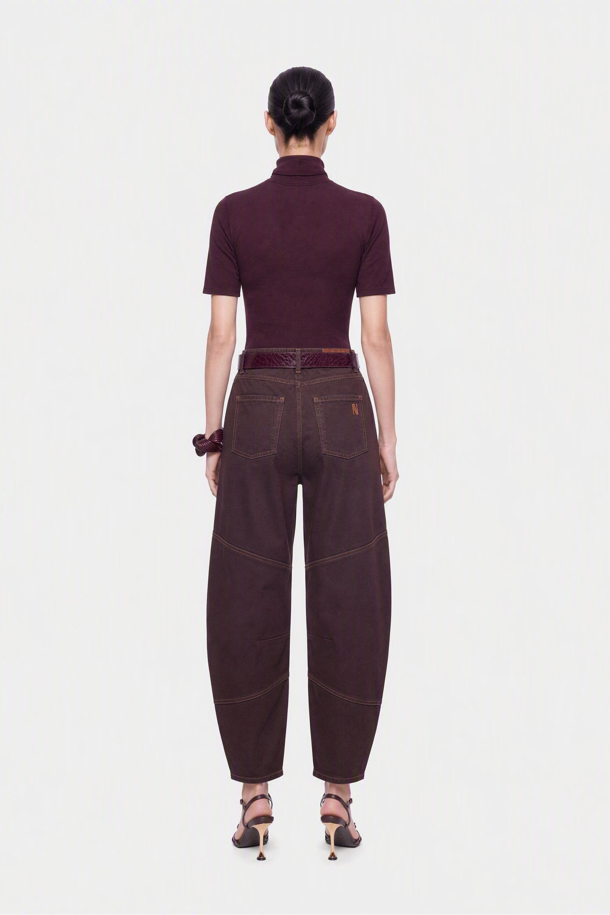 Nocturne Barrel Leg Panelled Jeans (Women) | Nordstrom