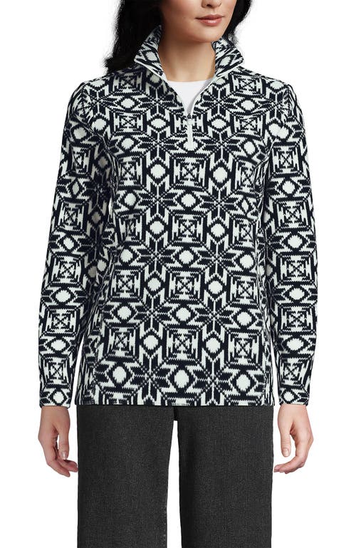 Lands' End Anyweather Fleece Quarter Zip Pullover In Black