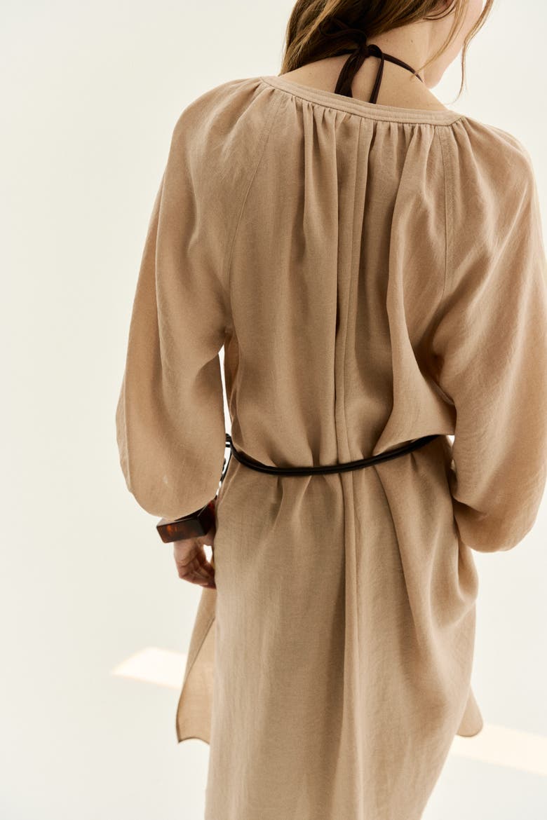 Oversized Tie-belt Dress, Alternate, color, Beige
