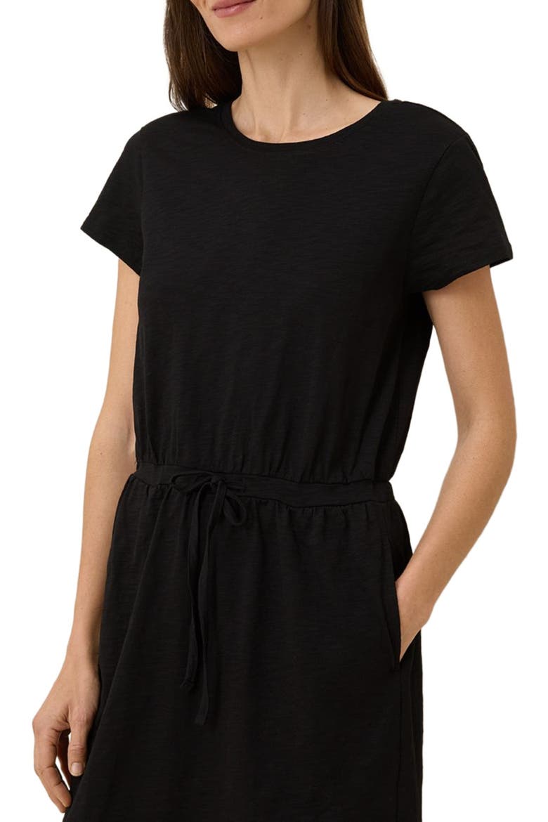 Organic Cotton Relaxed Slub Weekend Dress, Alternate, color, Black
