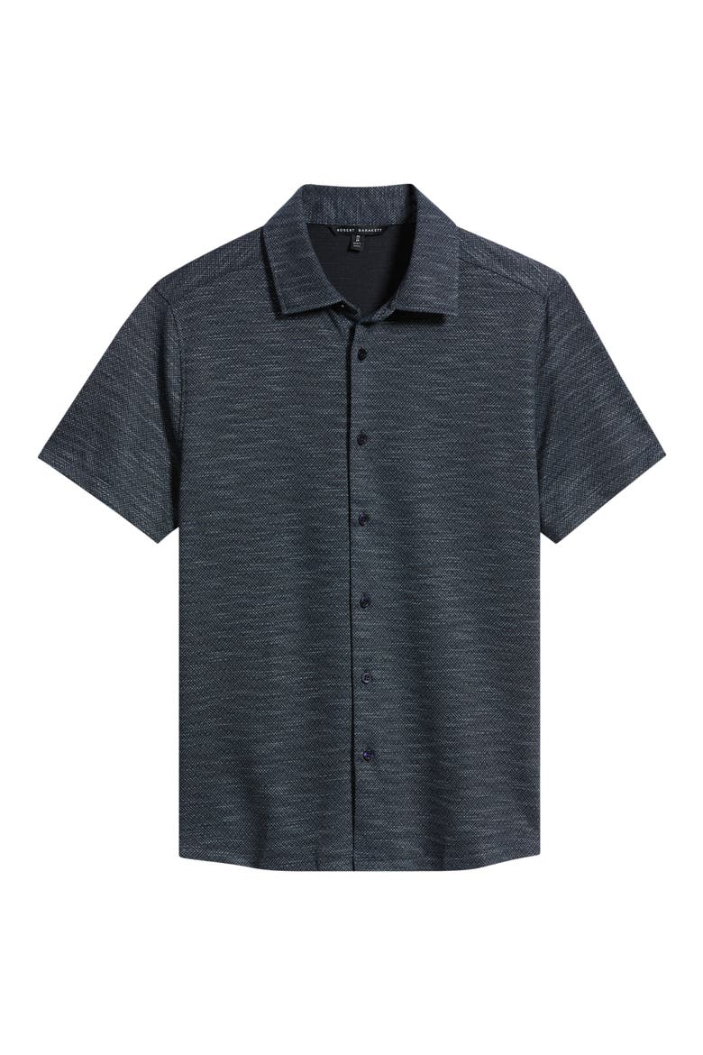 Zimmerman Short Sleeve Knit Button Up Shirt, Alternate, color, NAVY