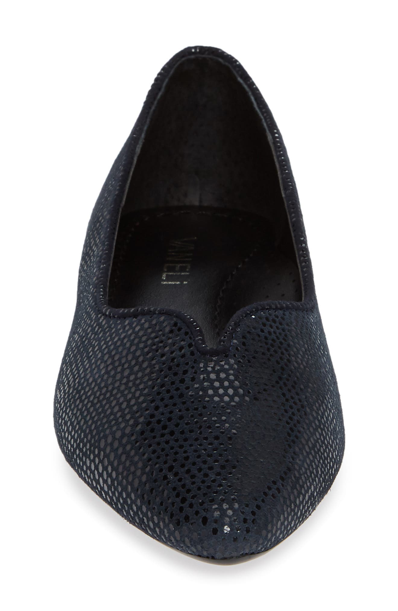 'Ganet' Pointy Toe Flat, Alternate, color, NAVY LEATHER