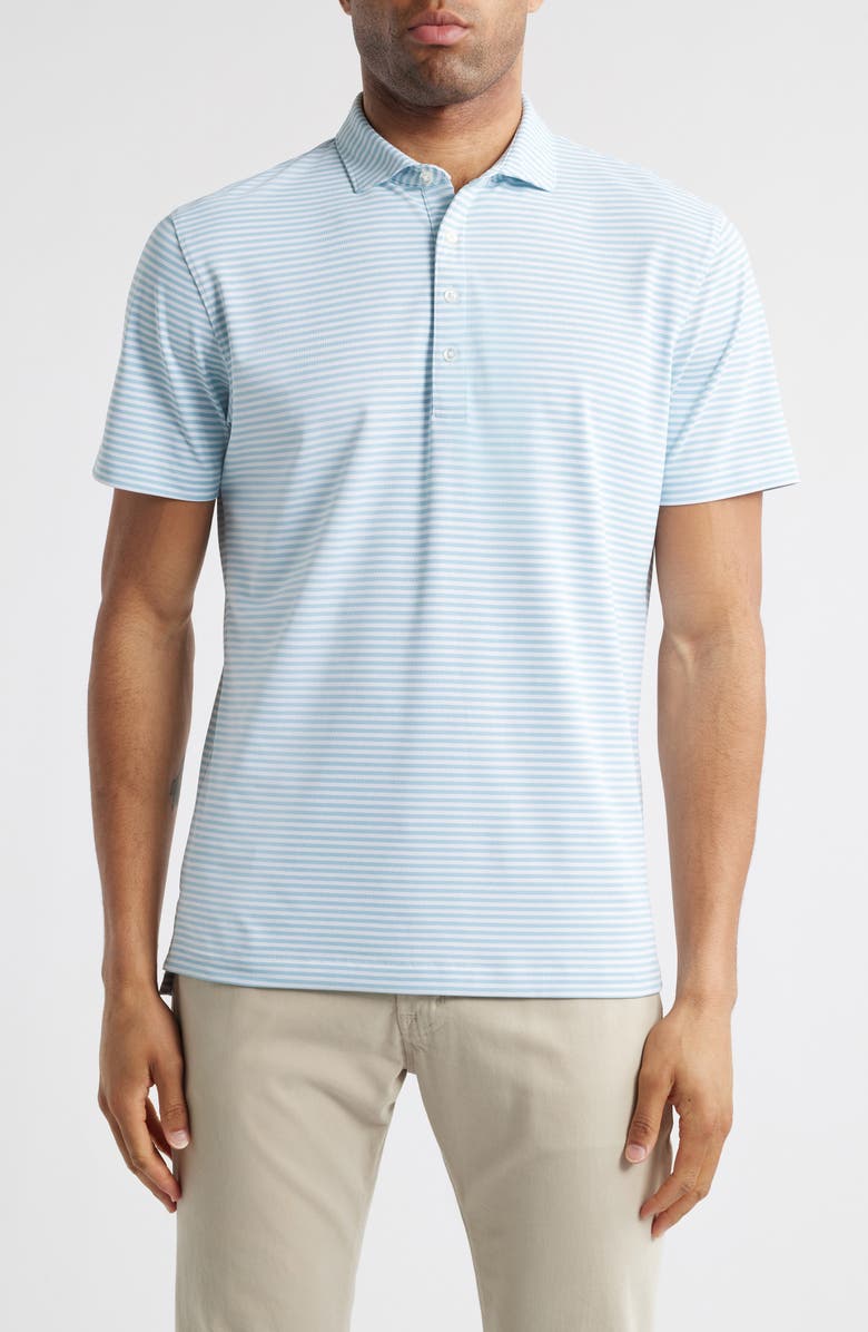 johnnie-O Stetsons Stripe Performance Polo, Main, color, Haze