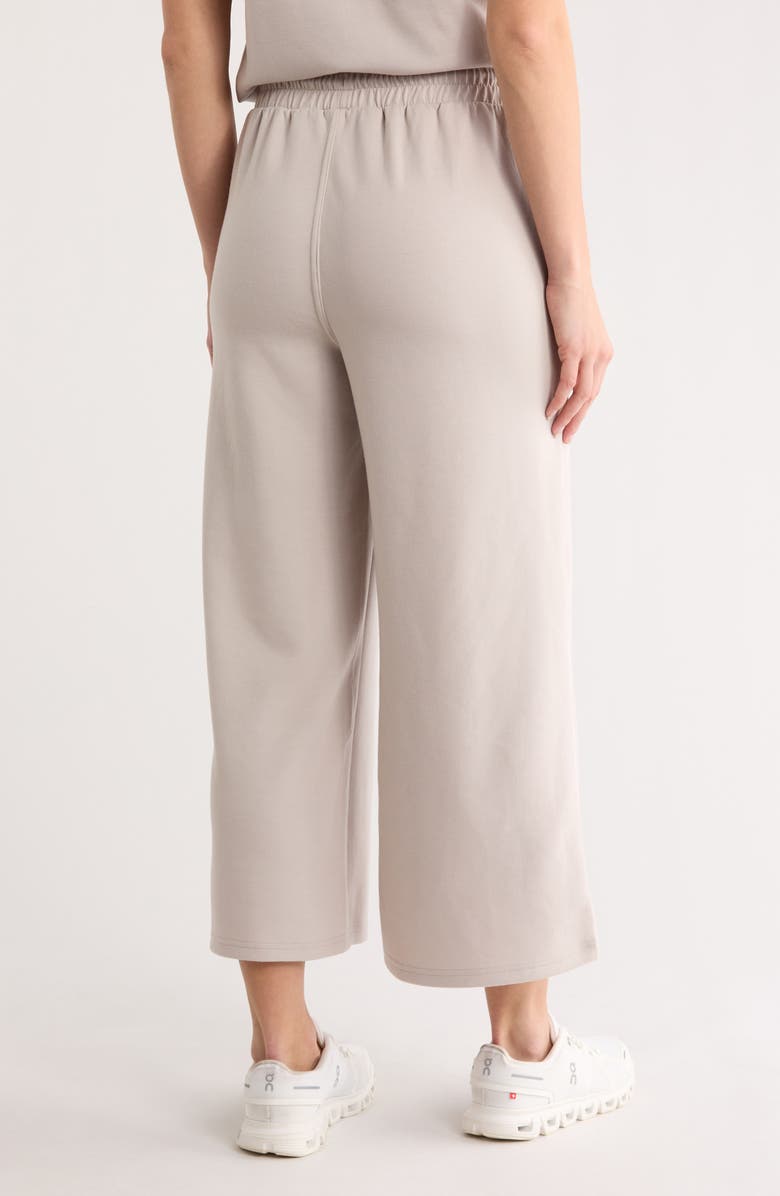 YOGALICIOUS Lanston Scuba Knit Culotte Pants, Alternate, color, Shadow Rock/ White Piping