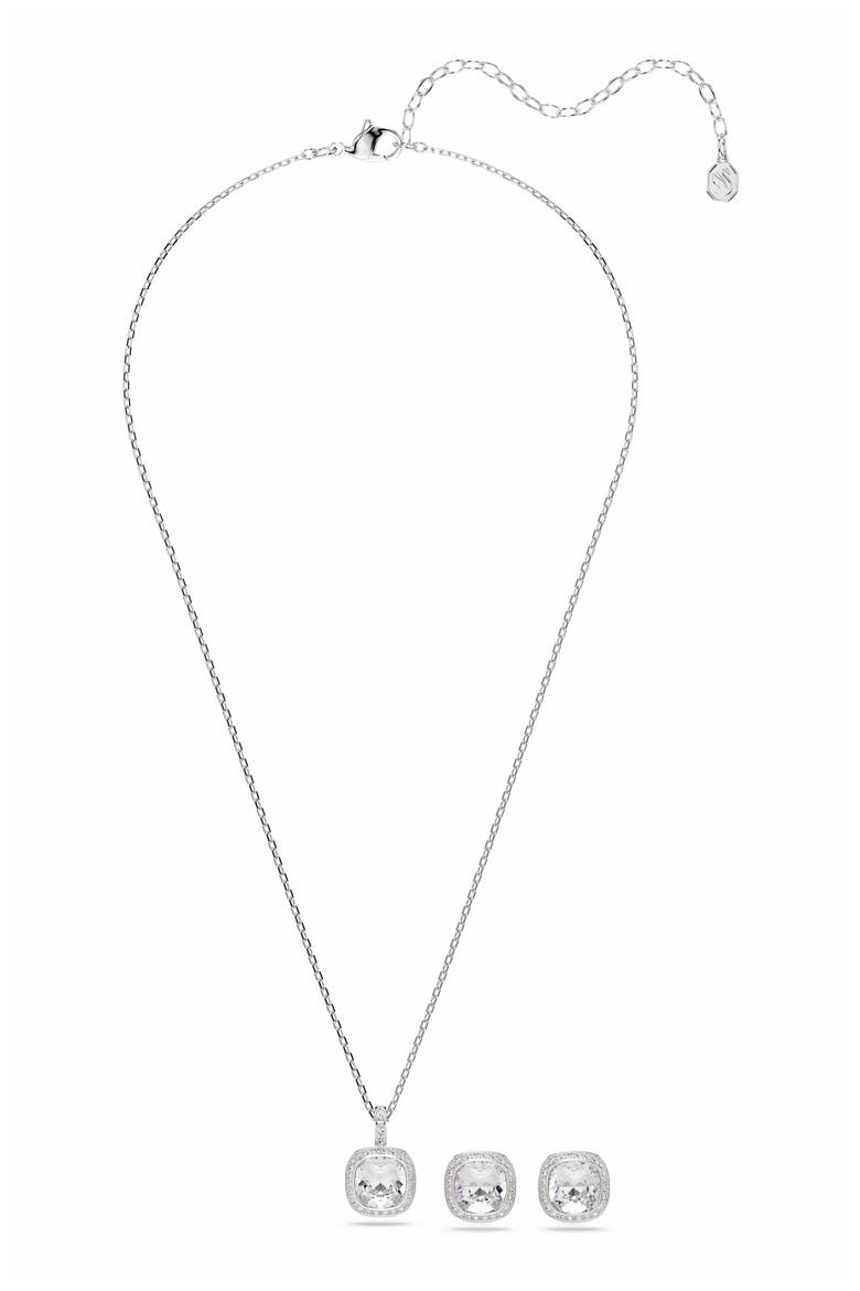 Una Angelic Crystal Pendant Necklace & Stud Earrings Set, Alternate, color, CRYSTAL RHODIUM