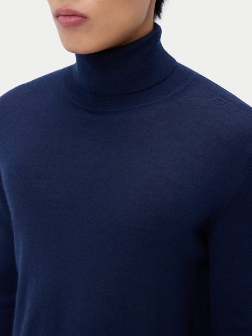 Gobi Mongolian Cashmere Cashmere-silk Turtleneck Sweater In Blue