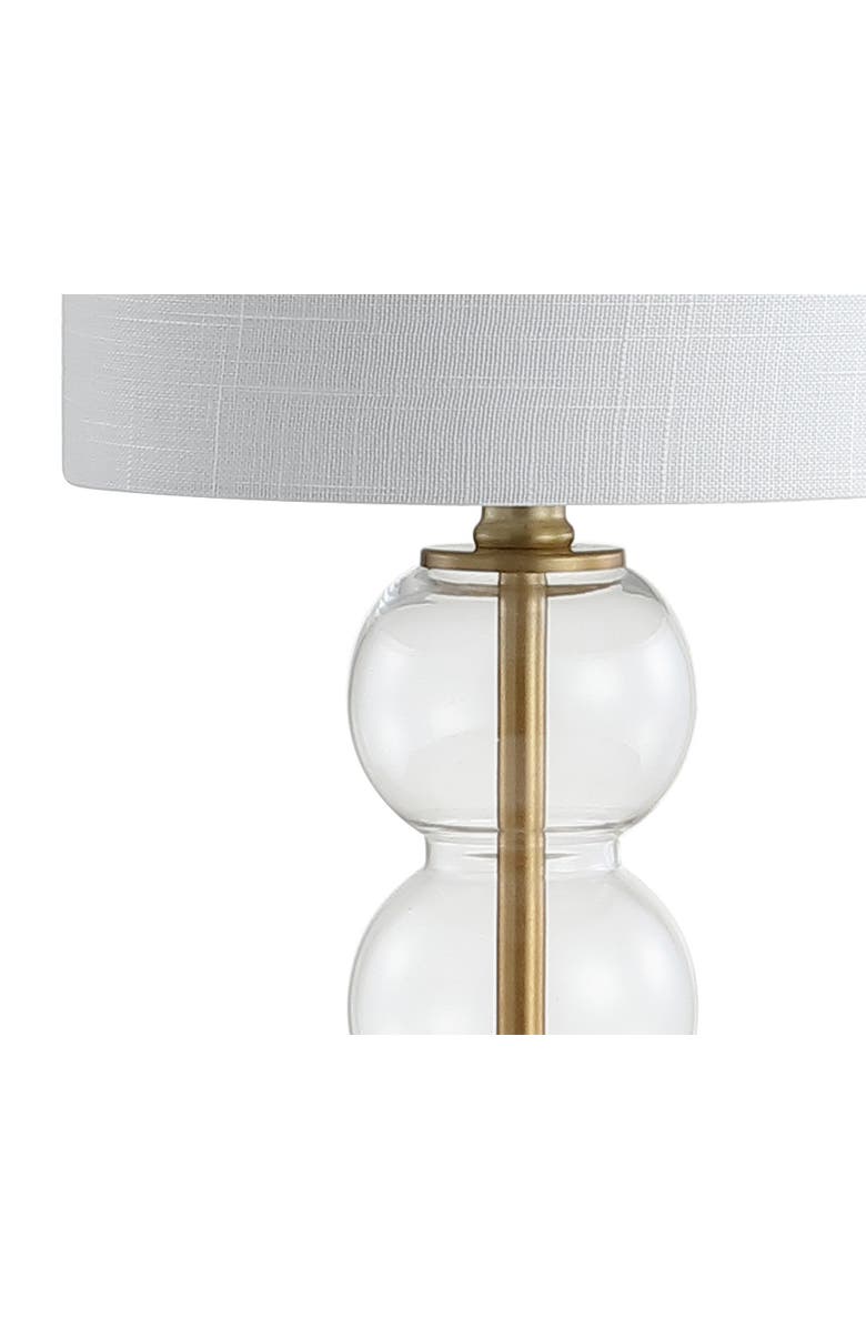 JONATHAN Y February Glass/Metal LED Table Lamp, Alternate, color, Clear/Brass Gold