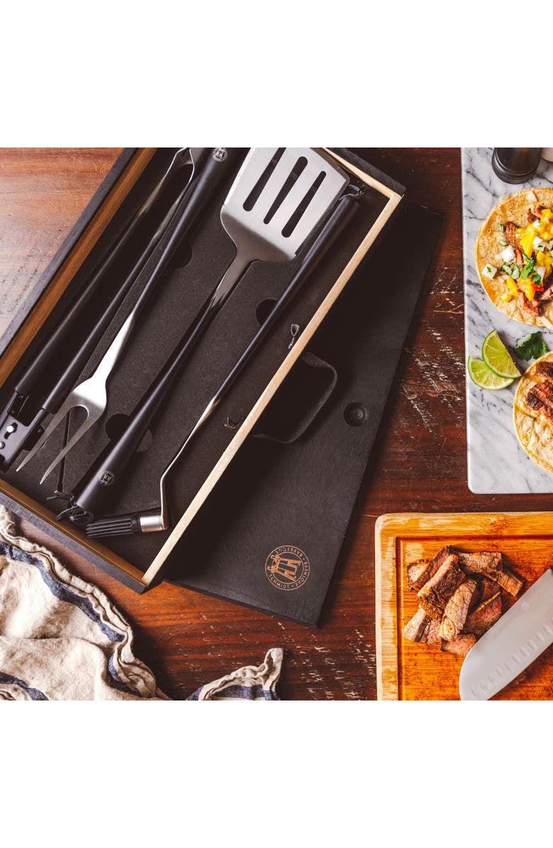 Schmidt Brothers Cutlery Carbon 6, 4-Piece BBQ Tool Set, Alternate, color,