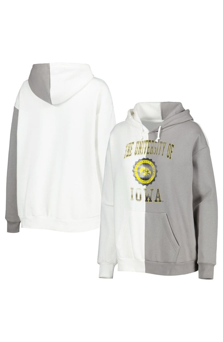 GAMEDAY COUTURE Women's Gameday Couture Gray/White Iowa Hawkeyes Split Pullover Hoodie, Main, color, White